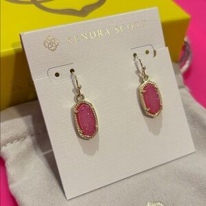 NWOT Kendra Scott Lee Earrings Kendra Scott Earrings Hot Pink Drusy
